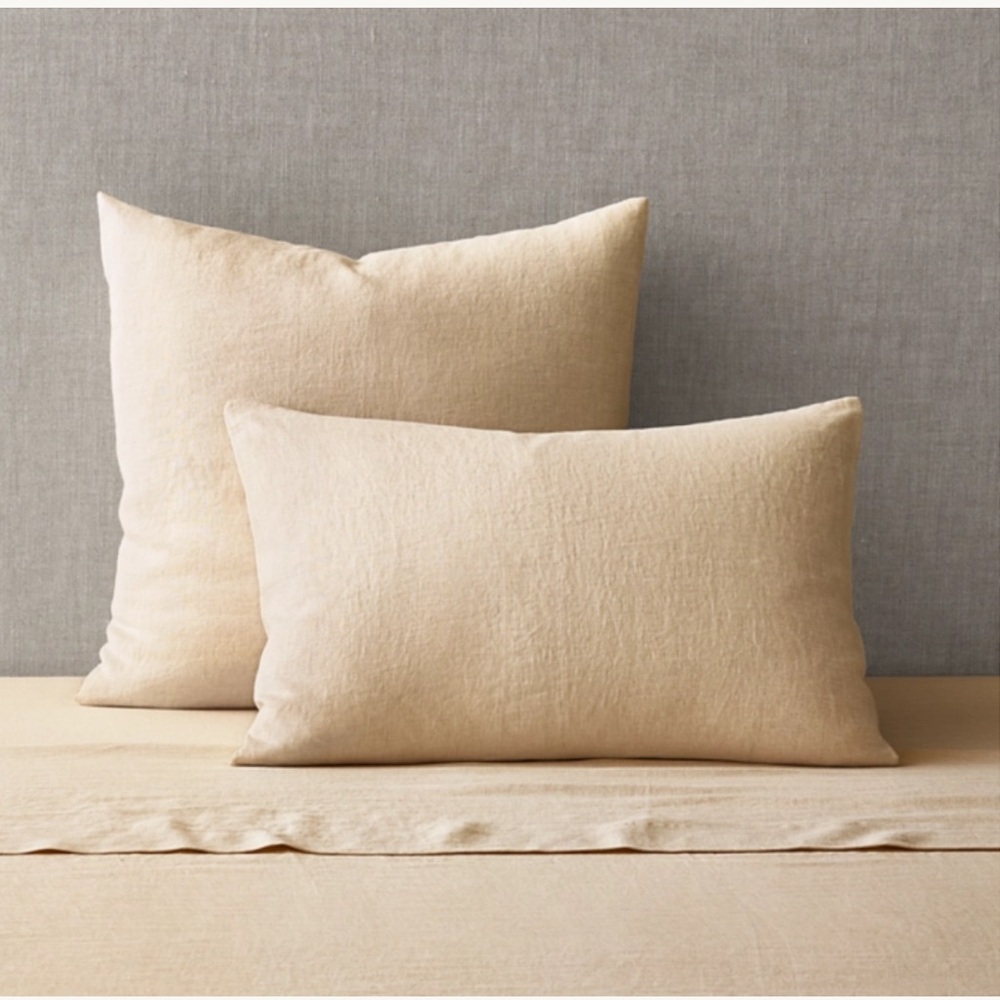 ✅RESTORATION HARDWARE ITALIAN HERITAGE WASHED LINEN FLANGE King SHAM in Wheat